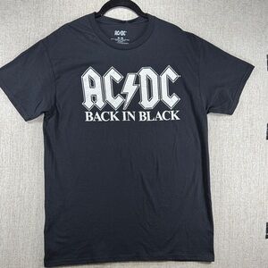 AC/DC Black 'Back In Black' Graphic Tee | Athletic Fit | Black Band Shirt